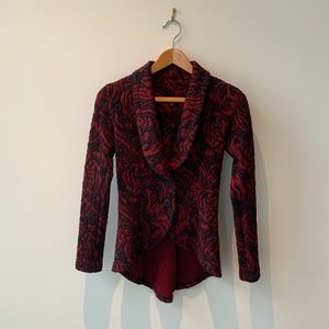 Dinh BA Jacket, burgundy red and black, size S
